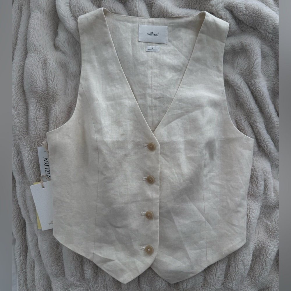 Aritzia | Pacino Linen Vest in Birch